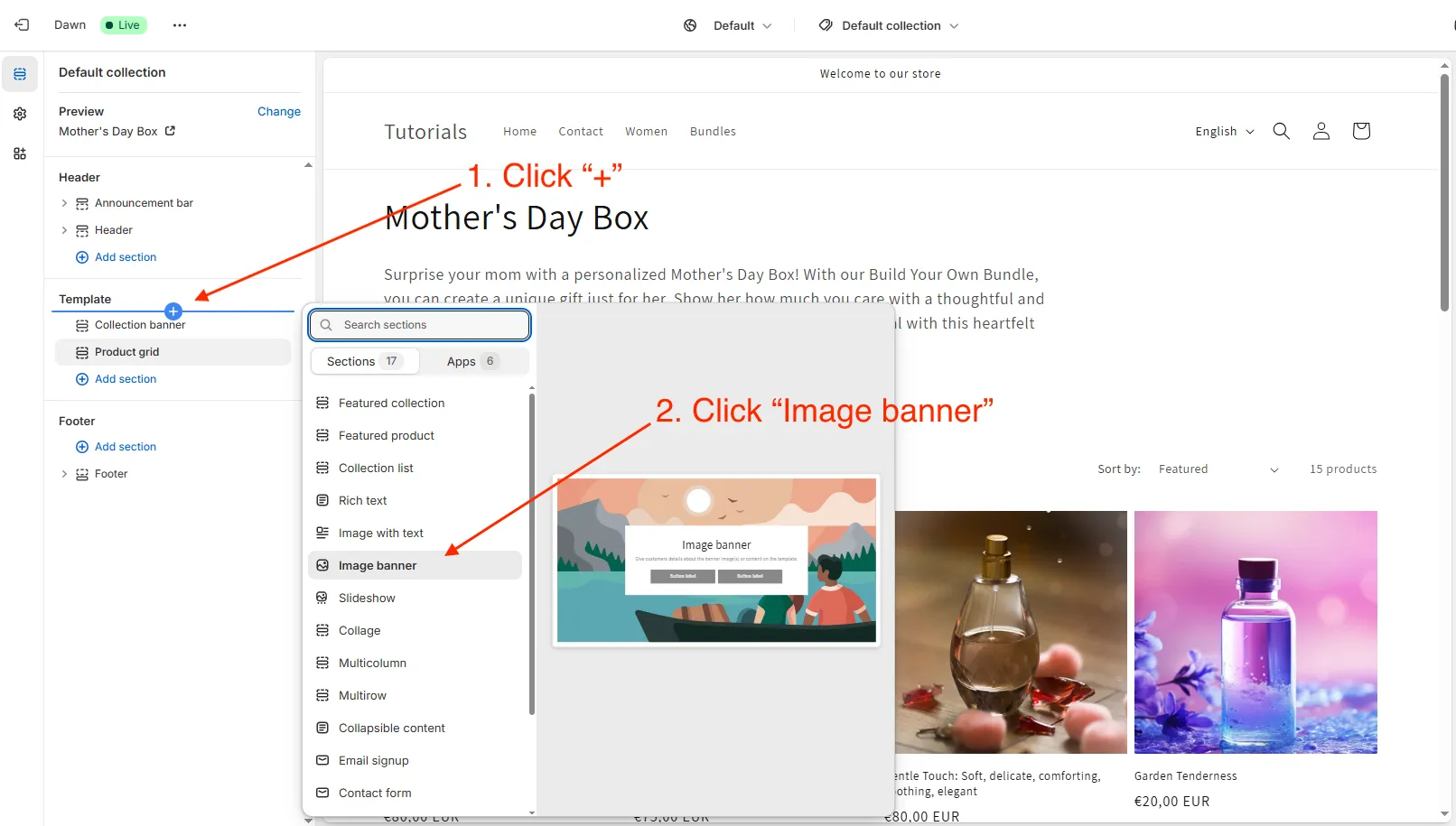 Add Image banner