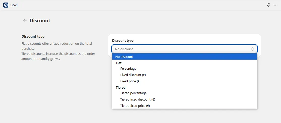Discount types
