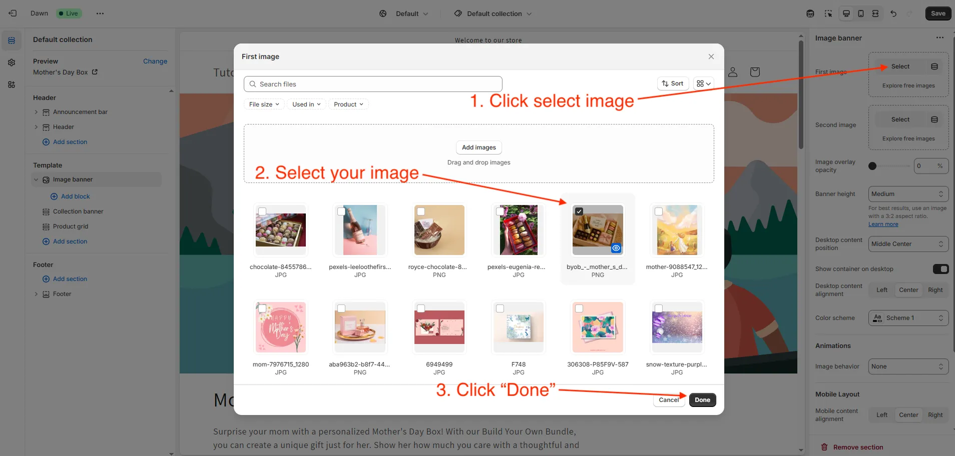 Select image