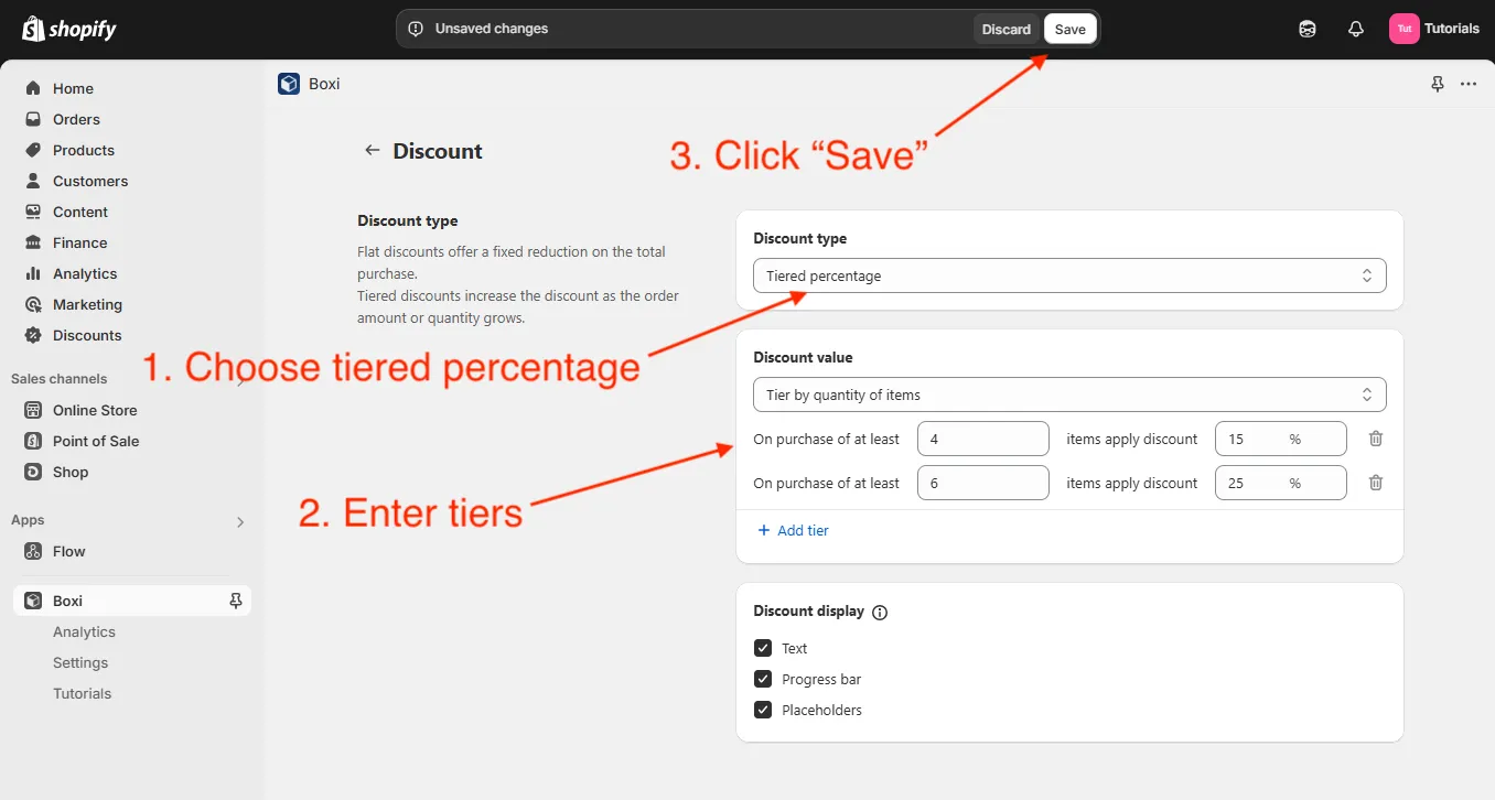 Tiered discount